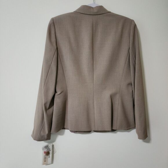 NWT Mix by Tahari Arthur Levine Womens Suit Blazer Jacket Beige Size 10 *FLAW* - Picture 2 of 10